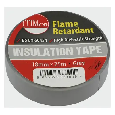 Timco ITGREY Pvc Insulation Tape - Grey 25M X 18Mm Roll Pack 10