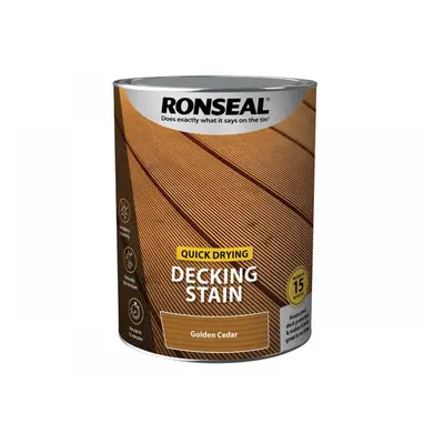 Ronseal 39081 Quick Drying Decking Stain Golden Cedar 5 Litre