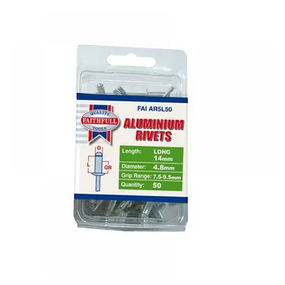 Faithfull Aluminium Rivets 4.8 X 14Mm Long Pre-Pack Of 50