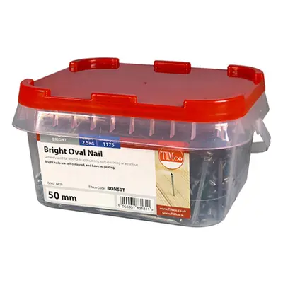 Timco BON50T Oval Nails - Bright 50Mm