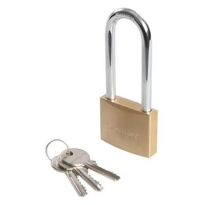 Silverline MSS04L Brass Padlock Long Shackle 50Mm Each 1