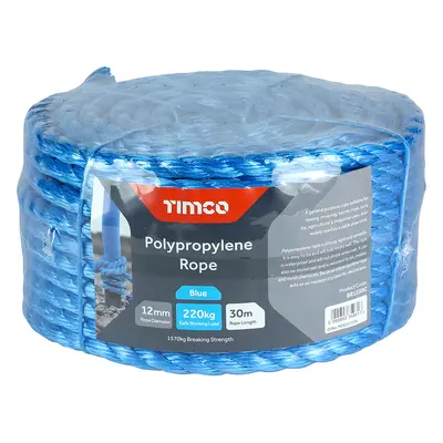 Timco BR1230C Polypropylene Rope - Blue - Coil 12Mm X 30M Unit 1