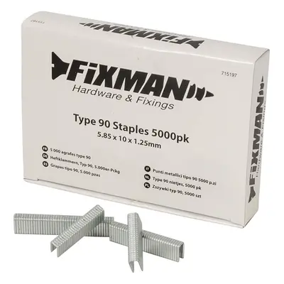 Fixman 715197 Type 90 Staples 5000Pk 5.80 X 10 X 1.25Mm Each 5000