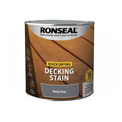 Ronseal 39078 Quick Drying Decking Stain Rocky Grey 2.5 Litre