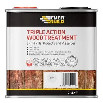 Everbuild Sika 483184 Triple Action Wood Treatment 2.5 Litre