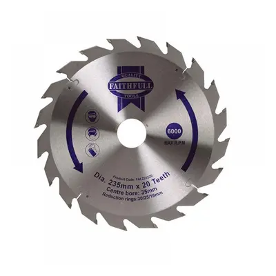 Faithfull FAIZ23520 Tct Circular Saw Blade 235 X 35Mm X 20T Pos