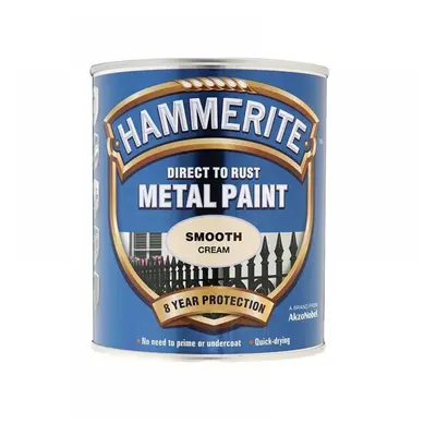 Hammerite 5122064 Direct To Rust Smooth Finish Metal Paint Cream 750Ml