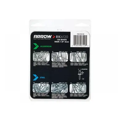 Arrow ARK6120 Rk6120 Multi Rivet Pack (120)