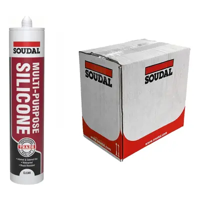 Soudal 121644 Multi-Purpose Silicone Clear 270Ml cartridge 12 Box