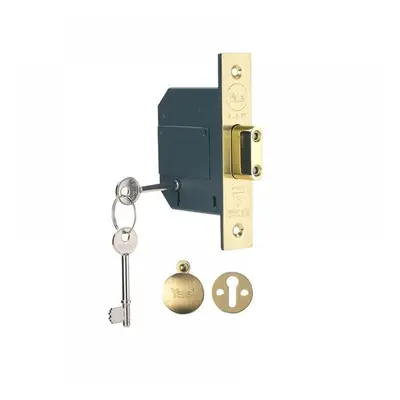 Yale Locks 655620105025 Pm562 Hi-Security Bs 5 Lever Mortice Deadlock 68Mm 2.5In Polished Brass