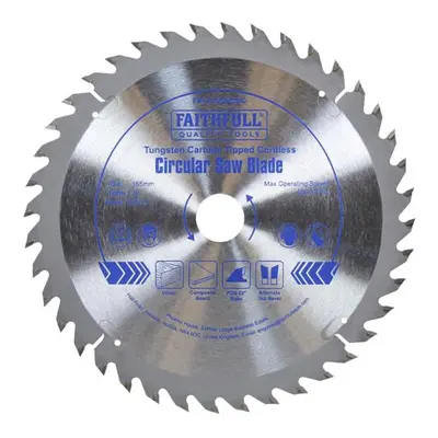 Faithfull Tct Cordless Trimsaw Blade 165 X 20Mm X 40T Pos