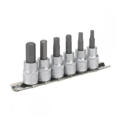 Sealey AK656 Hex Key Socket Bit Set 6Pc 3/8inSq Drive Metric