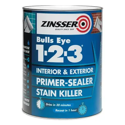 Zinsser ZN7040001A1 Bulls Eye® 1-2-3 Primer & Sealer Paint White 5 Litre