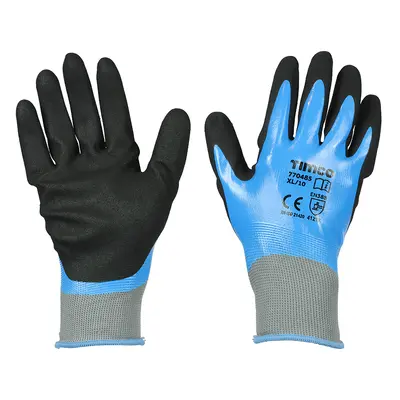 Timco 770485 Waterproof Grip Gloves - Sandy Nitrile Foam Coated Polyester X Large