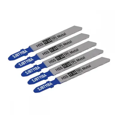 Sealey SJBT118A Jigsaw Blade Metal 92Mm 17-24Tpi - Pack Of 5