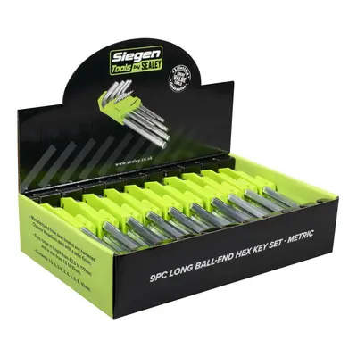 Sealey S01263 Long Ball-End Hex Key Set 9Pc - Display Box Of 10