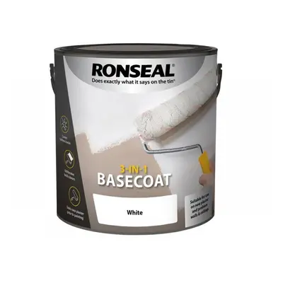 Ronseal 39399 3-In-1 Basecoat White 2.5 Litre