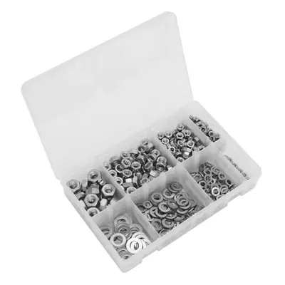 Sealey AB077NW Stainless Steel Nut And Washer Assortment 500Pc M5-M10