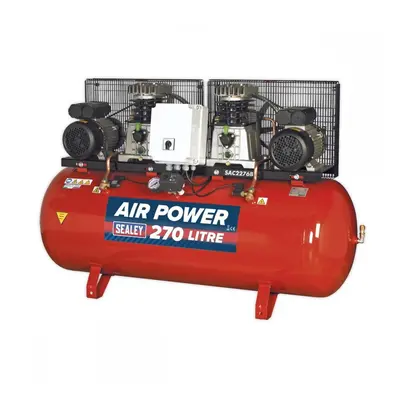 Sealey SAC2276B Air Compressor 270L Belt Drive 2 X 3Hp With Cast Cylinders