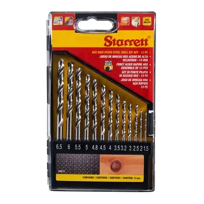 Starrett KBK13 Hss Split Point Drill Bit Set 13 Piece