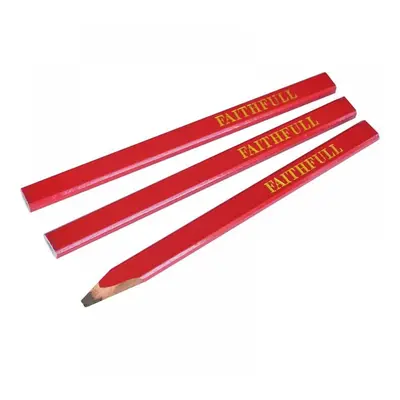 Faithfull Carpenterfts Pencils - Red / Medium (Pack 3)