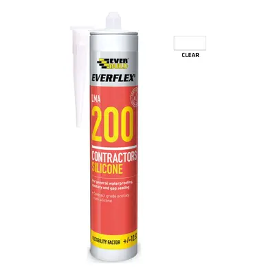 Everbuild Silicone 200 Trans 295Ml