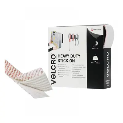 Velcro® Brand 60244 Heavy-Duty Stick On Tape 50Mm X 5M White