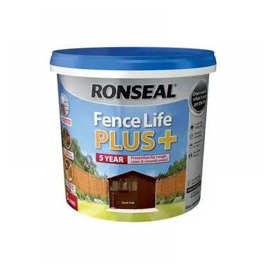 Ronseal 37623 Fence Life Plus+ Dark Oak 5 Litre