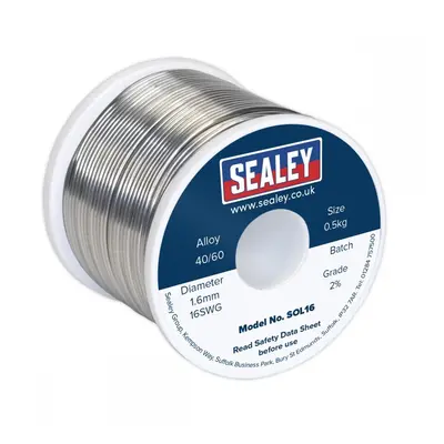 Sealey SOL16 Solder Wire Quick Flow 1.6Mm/16Swg 40/60 0.5Kg Reel