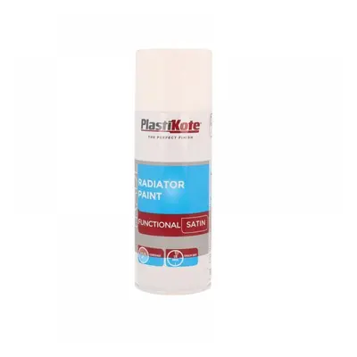 Plastikote 071017 Trade Radiator Spray Paint Satin White 400Ml