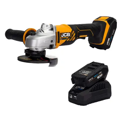 JCB 18V Battery Angle Grinder With 2X 2.0Ah Lithium-Ion Battery And 2.4A Charger | Jcb-18Ag-2-V2