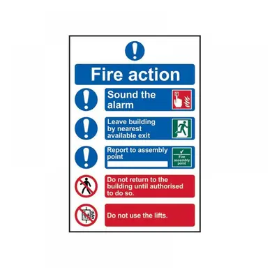 Scan 0178 Fire Action Procedure Style 2 - Pvc Sign 200 X 300Mm