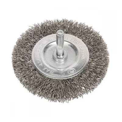 Sealey SFBS75 Flat Wire Brush Stainless Steel 75Mm With 6Mm Shaft