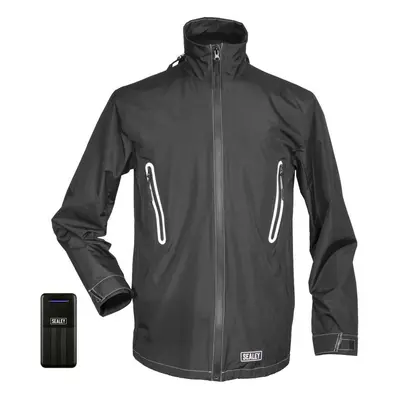 Sealey HJ06KIT 5V Heated Rain Jacket - Medium With Power Bank 20Ah