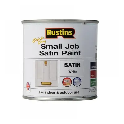 Rustins SPWHW250 Quick Dry Small Job Satin Paint White 250Ml