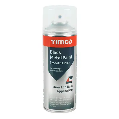 Timco 237006 Black Metal Paint - Smooth Finish 380Ml Can 1