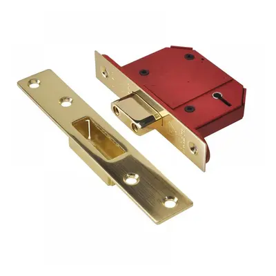 Union Y2100S-PL-2.5 Strongbolt 2100S Bs 5 Lever Mortice Deadlock 68Mm 2.5In Satin Brass Visi