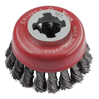 Faithfull 21075XL150 X-Lock Wire Cup Brush Twist Knot 75Mm M14X2 0.50Mm Steel Wire