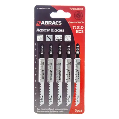 Abracs T101D Jigsaw Blades For Wood (5 Pack)