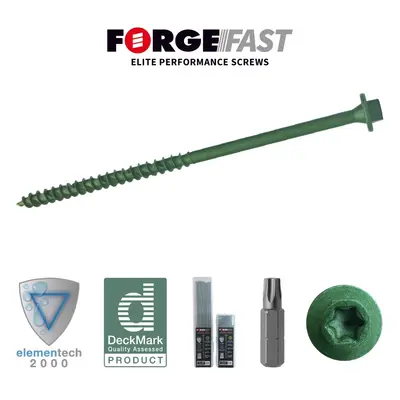 Forgefast FFTF787 T/Fix Screw 7.0X87Mm Box 50 2000H Green Torx Comp