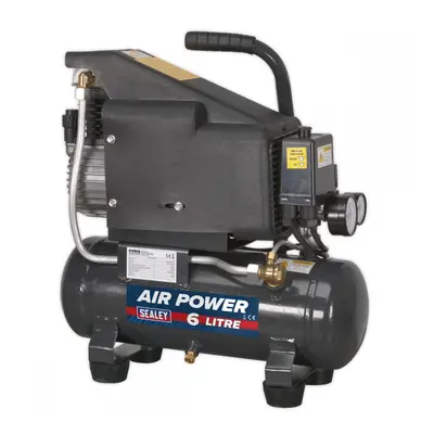 Sealey SAC0610E Air Compressor 6L Direct Drive 1Hp