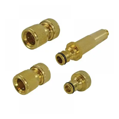 Faithfull SB3102 Brass Nozzle & Fittings Kit 4 Piece 12.5Mm (1/2In)