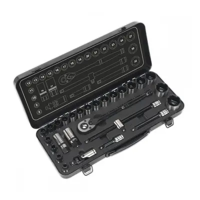 Sealey AK7972 Socket Set 28Pc 1/2inSq Drive 6Pt Walldrive® Metric Black Series