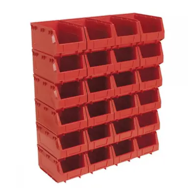 Sealey TPS324R Plastic Storage Bin 150 X 240 X 130Mm - Red Pack Of 24