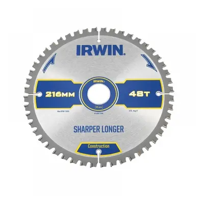 Irwin® 1897396 Construction Mitre Circular Saw Blade 216 X 30Mm X 48T Atb/Neg