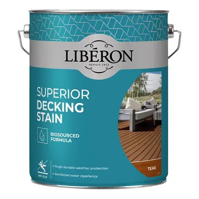 Liberon 126128 Superior Decking Stain Teak 5 Litre