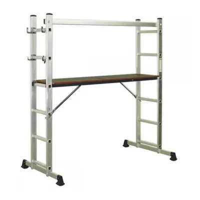 Sealey ASCL2 Aluminium Scaffold Ladder 4-Way En 131