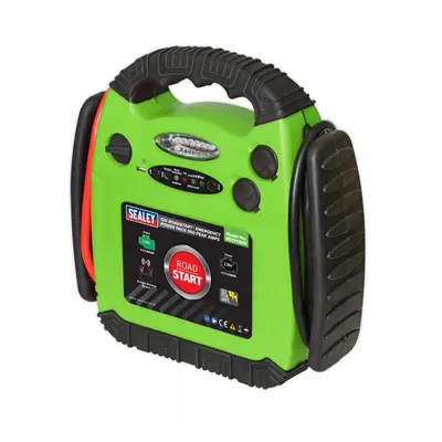 Sealey RS1312HV Roadstart® Emergency Jump Starter 12V 900 Peak Amps Hi-Vis Green