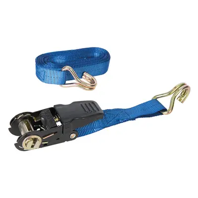 Silverline 978413 Rubber-Handled Ratchet Tie Down Strap J-Hook 4.5M X 25Mm - Rated 350Kg Capacit