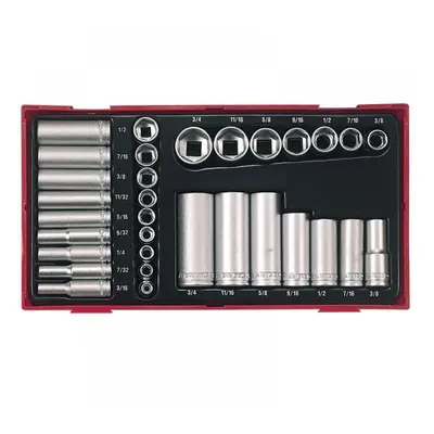 Teng TC20 Ttaf32 Regular/Deep Socket Set 32 Piece - 1/4 & 3/8In Drive